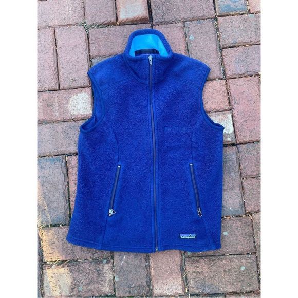 Patagonia Synchilla Vest Zippered Pockets Full Zip Blue Womens Size Medium - Picture 1 of 10